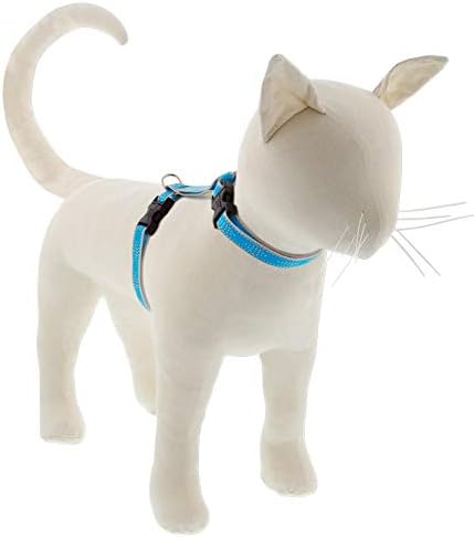 Lupine Reflective Cat and Small Pet H-Style Harness in 1/2" Wide Blue Diamond by LupinePet