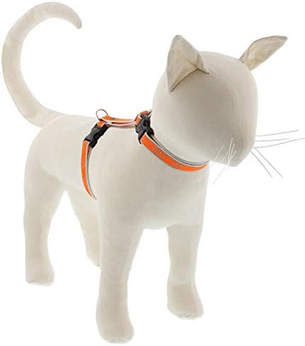 Lupine Reflective Cat and Small Pet H-Style Harness in 1/2" Wide Orange Diamond by LupinePet