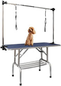 ROOMTEC 36" Dog Grooming Table,Foldable Home Pet Bathing Station with Adjustable Height Arm/Noose/Mesh Tray by ROOMTEC