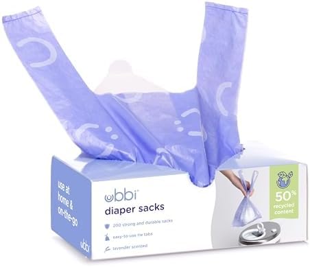 Ubbi Disposable Diaper Sacks, Lavender Scented, Easy-To-Tie Tabs, Diaper by Ubbi