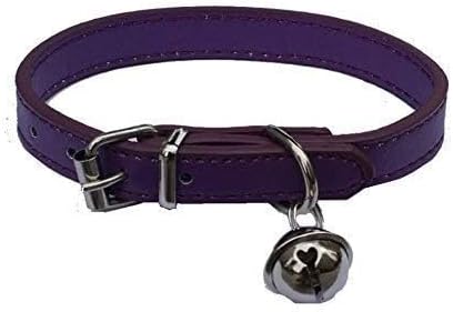Purple Leather Pet Collars for Cats, Baby Puppy Dog, Adjustable 8"-10.5" Kitten - Image 2