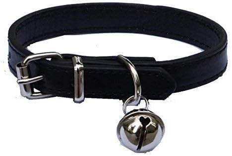 Lanyarco Black Leather Pet Collars by Lanyarco