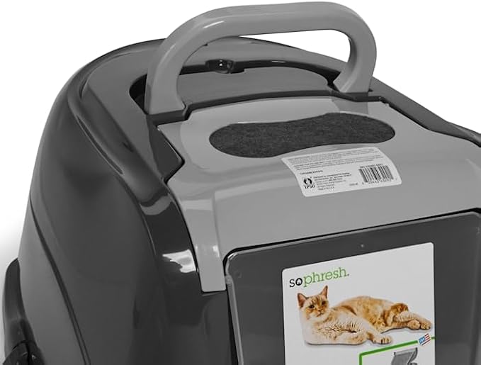 So Phresh Flip Top Cat Litter Box Hood Grey X-Large 22.7" L X 17.3" W X 11.9" H - Image 4