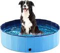 Jasonwell Foldable Dog Pool Collapsible Hard Plastic Dog Swimming Pool Portable Kiddie Pool Pet Pool Doggie Wading Pool Bath Tub for Puppy Small Medium Large Dogs Cats and Kids 32" PP Blue by Jasonwell