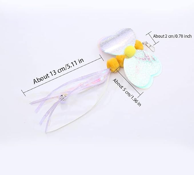 Cat Insect Feather Toys Replacement Cat Toy Wand Refills, 6 Pieces Natural - Image 3