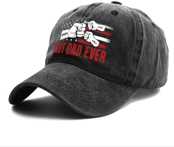 Personalized Vintage Washed Denim Dad Hat, Custom Baseball Cap - Image 3