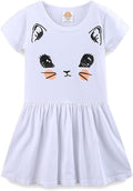 Mud Kingdom Little Girls Dresses Cotton Summer Holiday Cute Cat Dress Short by MudKingdom