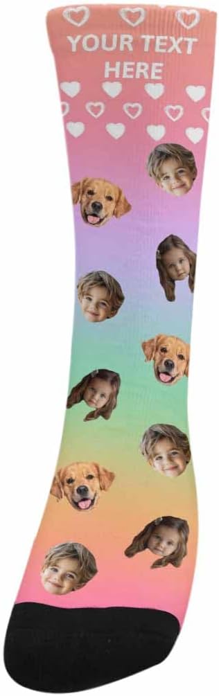 Artsadd Custom Face Socks for Women Men Cat Dog Lovers, Customized Unisex Funny - Image 4