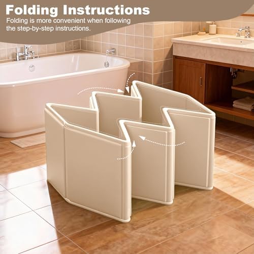 Foldable Dog Bathtub for Small to Medium Dogs & Cats, Collapsible Pet Bath Tub with Side Drain Plug, Portable Puppy Wash Tub, Rigid Panels, Fold-Flat for Carry & Storage - Image 6