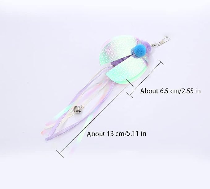 Cat Insect Feather Toys Replacement Cat Toy Wand Refills, 6 Pieces Natural - Image 2