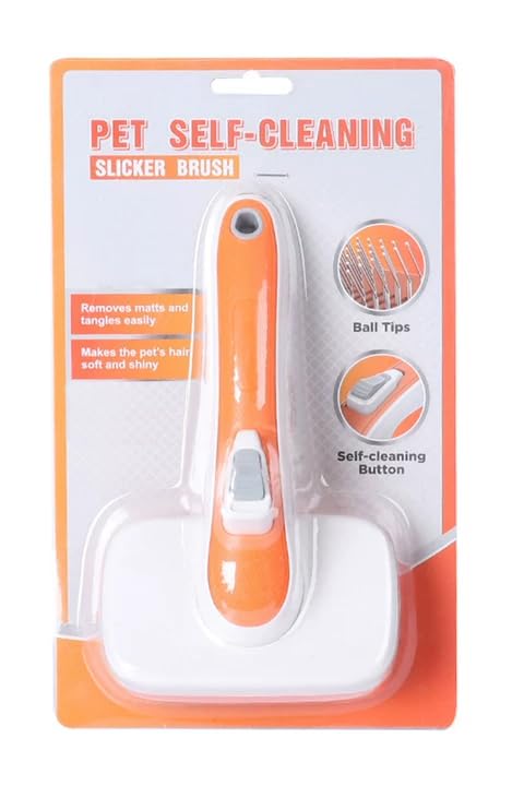 Self Cleaning Slicker Brush for Dogs, Cats Deshedding Grooming Tool, Skin - Image 8