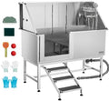 VEVOR Stainless Steel Dog Washing Station, Professional 62 inch Pet Grooming Tub w/Stairs, PE Water Filter Board, Faucet & Showerhead & Soap Holder Bathtub for Large & Medium & Small Pets (Left Door) by VEVOR