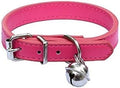 New Pink Leather Pet Collars for Cats, Baby Puppy Dog, Adjustable 8"-10.5" by Lanyarco