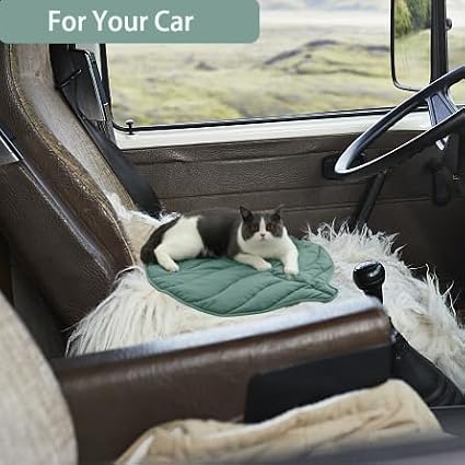 30 X 20 Inch Leaf Shaped Cotton Cat Bed Pad, Warming Cat Mat, Pet Warming Pad - Image 6
