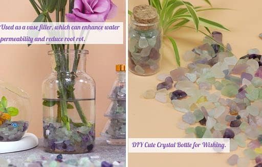 YATOJUZI 2lb Fluorite Aquarium Gravel Rocks Natural Tumbled Healing Crystal - Image 3
