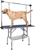 ROOMTEC 46" Dog Grooming Table,Foldable Home Pet Bathing Station with Adjustable Height Arm/Noose/Mesh Tray by ROOMTEC