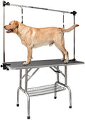 ROOMTEC 46" Dog Grooming Table,Foldable Home Pet Bathing Station with Adjustable Height Arm/Noose/Mesh Tray by ROOMTEC