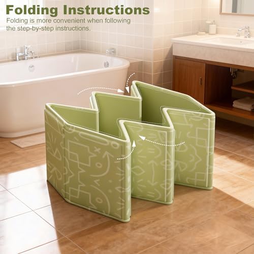 Foldable Dog Bathtub for Small to Medium Dogs & Cats, Collapsible Pet Bath Tub with Side Drain Plug, Portable Puppy Wash Tub, Rigid Panels, Fold-Flat for Carry & Storage - Image 3