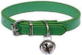 Green Leather Pet Collars for Cats, Baby Puppy Dog, Adjustable 8"-10.5" Kitten by Lanyarco