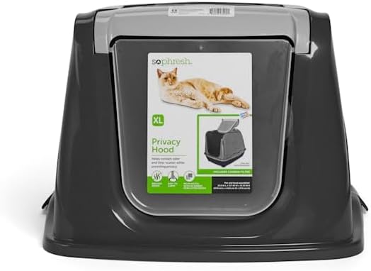 So Phresh Flip Top Cat Litter Box Hood Grey X-Large 22.7" L X 17.3" W X 11.9" H by Petco
