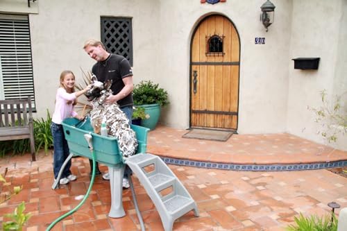Booster Bath Elevated Pet Bathing Large Red Steps Combo - Image 4