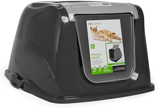 So Phresh Flip Top Cat Litter Box Hood Grey X-Large 22.7" L X 17.3" W X 11.9" H - Image 2