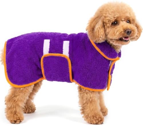 Bienbee Dog Bathrobe, Super Absorbent for Small to Large Dogs, Purple S by Bienbee