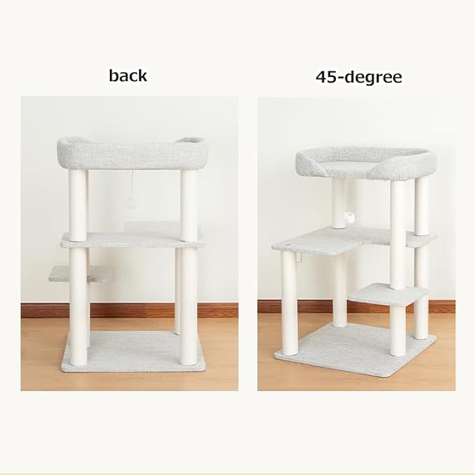 Cat Tree Tower Wooden 37.4'', Large Cat Tree - Image 3