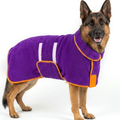 Bienbee Dog Bathrobe, Super Absorbent for Small to Large Dogs, Purple 2XL by Bienbee
