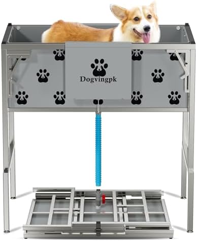 Portable Foldable Dog Bathtub, 300 lb Capacity for Medium and Large Dogs by Dogvingpk