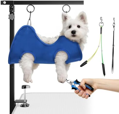 Dog Grooming Arm for Table, for Small Dogs, with Hammock & Haunch Holder by Josmimic