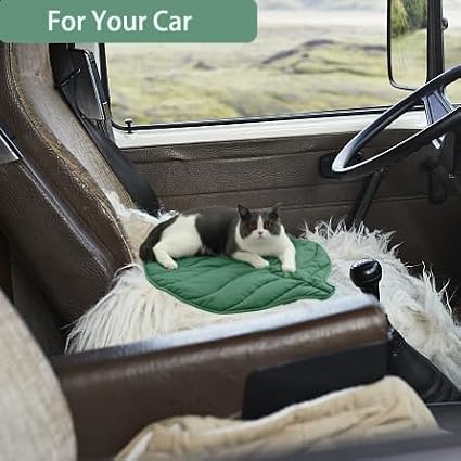 30 X 20 Inch Leaf Shaped Cotton Cat Bed Pad, Warming Cat Mat, Pet Warming Pad - Image 6
