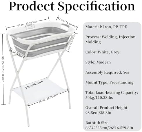 Dog Bathtub Small Dog Washing Station with Stand, Dog Bath Tub with Securely Fastened Safety Belt, Bottom Storage Rack for Store, for Small and Medium Size Dogs, Cats - Image 3