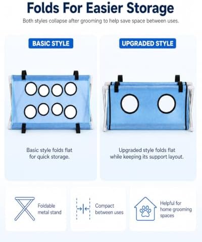 Dog Grooming Hammock Stand, Foldable Dog Bath Holder Sling Shower Chair - Image 3