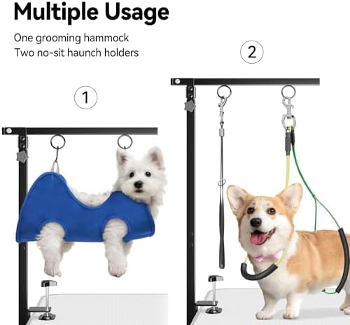 Dog Grooming Arm for Table, for Small Dogs, with Hammock & Haunch Holder - Image 5