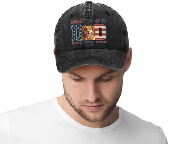 Personalized Vintage Washed Denim Dad Hat, Custom Baseball Cap - Image 5