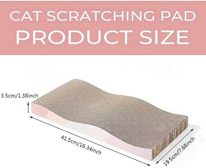 Wavy cat Scratch Board, Made eco-Friendly Corrugated Paper, pet cat Toy - Image 2
