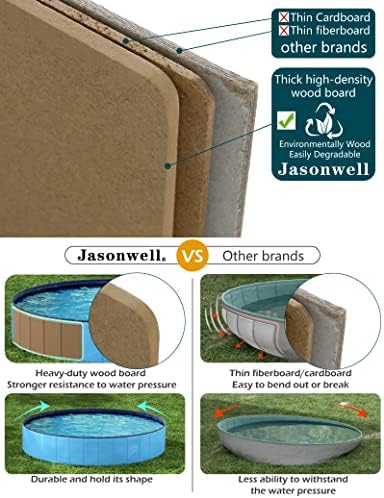 Jasonwell Foldable Dog Pet Bath Pool Collapsible Dog Pet Pool Bathing Tub Kiddie Pool Doggie Wading Pool for Puppy Small Medium Large Dogs Cats and Kids 32" Blue - Image 5