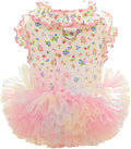 Floral Puppy Dress with D-Ring Ruffled Small Dog Clothes Female Spring Cat by Anelekor