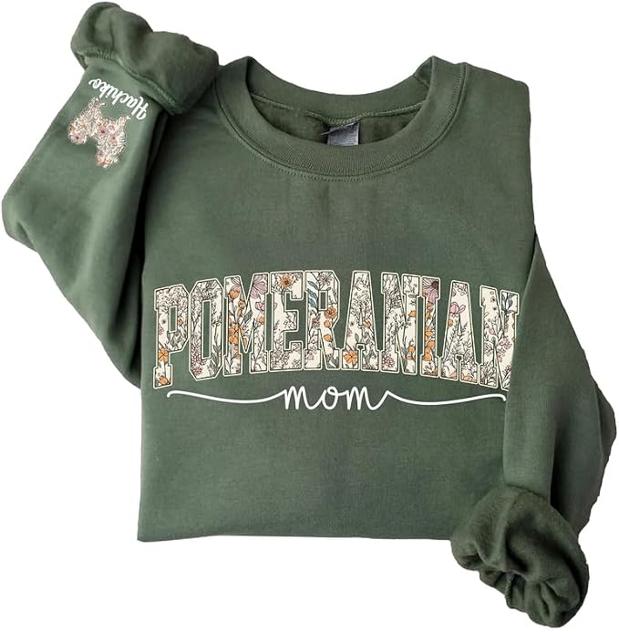 Personalized Dog Mom Sweatshirt, Dog Lover Crewneck, Gift Idea by Unknown