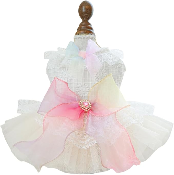 Fashion Sweet Puppy Dog Blingbling Princess Skirt Pet Dog Lace Cake Camisole by MaruPetyourkidsfriends