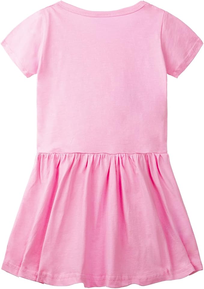 Mud Kingdom Little Girls Dresses Cotton Summer Holiday Cute Cat Dress Short - Image 4