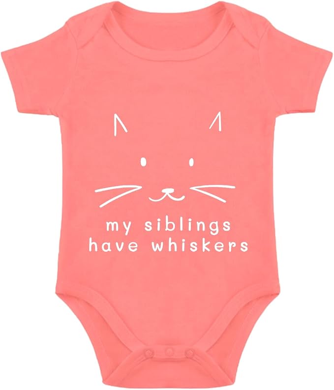 My Siblings Have Paws Bodysuit Baby Paws Romper Cat Whiskers Bodysuit Cute Baby by Unknown