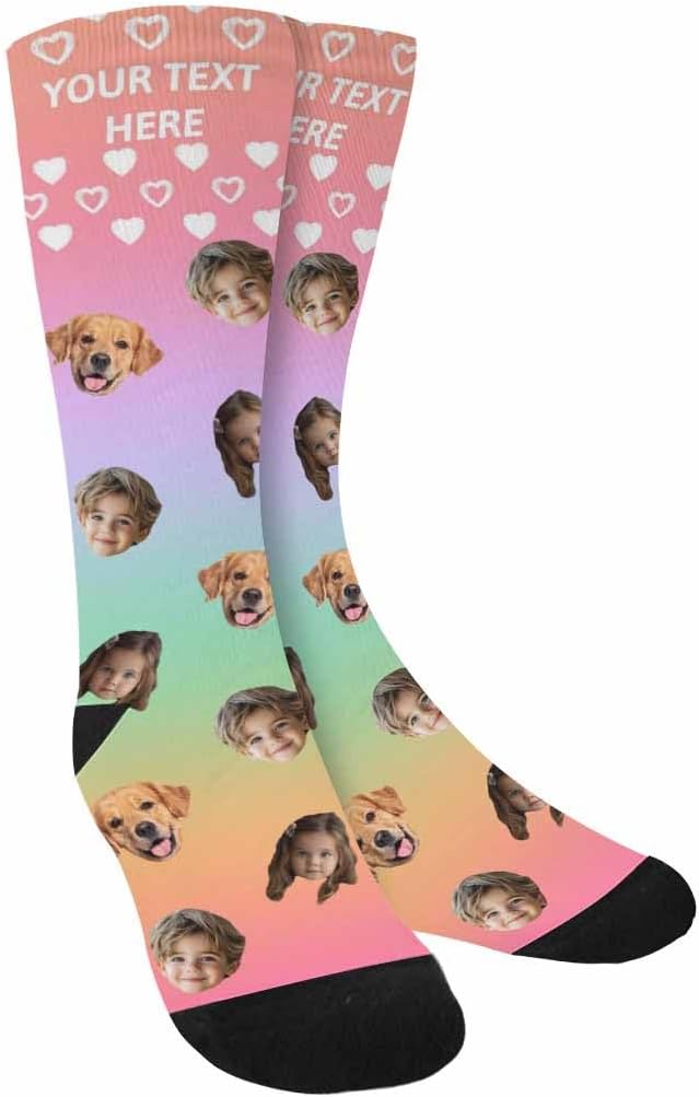 Artsadd Custom Face Socks for Women Men Cat Dog Lovers, Customized Unisex Funny - Image 3