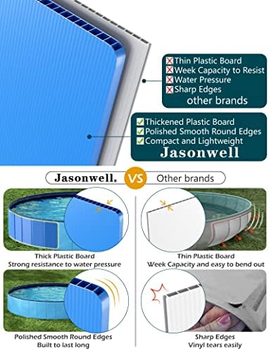 Jasonwell Foldable Dog Pool Collapsible Hard Plastic Dog Swimming Pool Portable Kiddie Pool Pet Pool Doggie Wading Pool Bath Tub for Puppy Small Medium Large Dogs Cats and Kids 32" PP Blue - Image 5