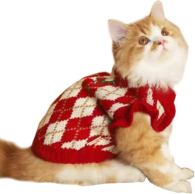ANIAC Diamond Puppy Sweater for Small Dog Girl Strawberry Turtleneck Cat by ANIAC