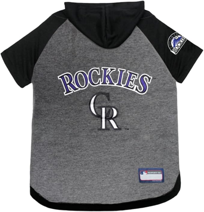 Pets First MLB Colorado Rockies Dog Hoodie Size X-Small, Baseball Shirt by PETSFIRST