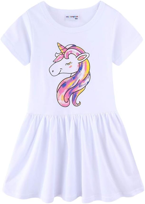Mud Kingdom Little Girls Dresses Cotton Summer Holiday Cute Cat Dress Short by MudKingdom