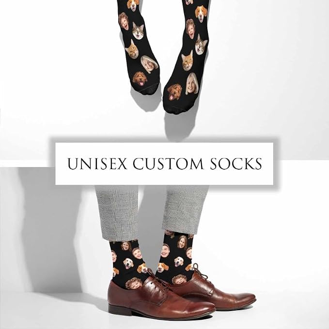Artsadd Custom Face Socks for Women Men Cat Dog Lovers, Customized Unisex Funny - Image 5
