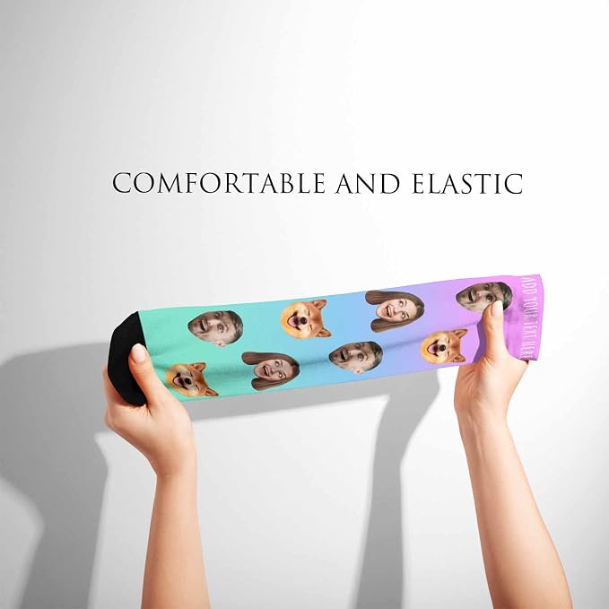 Artsadd Custom Face Socks for Women Men Cat Dog Lovers, Customized Unisex Funny - Image 3